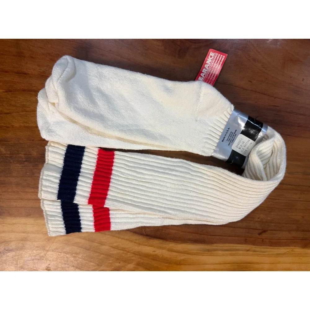 NOS Vintage 90s King Cascade Tube Socks Long Cotton Tall Stripe 13-16 S19